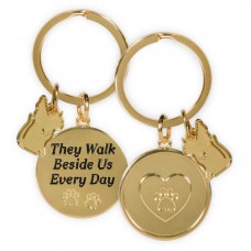 RAINBOW BRIDGE PET KEYCHAIN WALK BESIDE US CAT