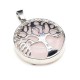 TREE OF LIFE  ROSE QUARTZ GEMSTONE CAGE PENDANT