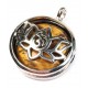 LOTUS  TIGER EYE GEMSTONE CAGE PENDANT