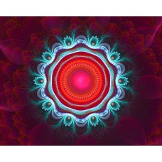 PRINT FRACTAL ART Circular Buds in Bloom