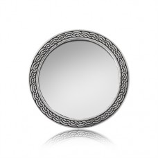 ENGLISH PEWTER PURSE MIRROR CELTIC RIM