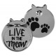 PAWSITIVE LAPEL PIN LIVE IN THE MEOW