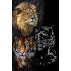 PRINT FRACTAL ART Big Cats