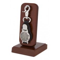ENGLISH PEWTER POCKET WATCH STAND WOODEN
