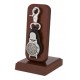 ENGLISH PEWTER POCKET WATCH STAND WOODEN